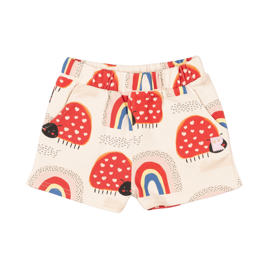 Rock Your Baby Love Bug Rainbow Shorts