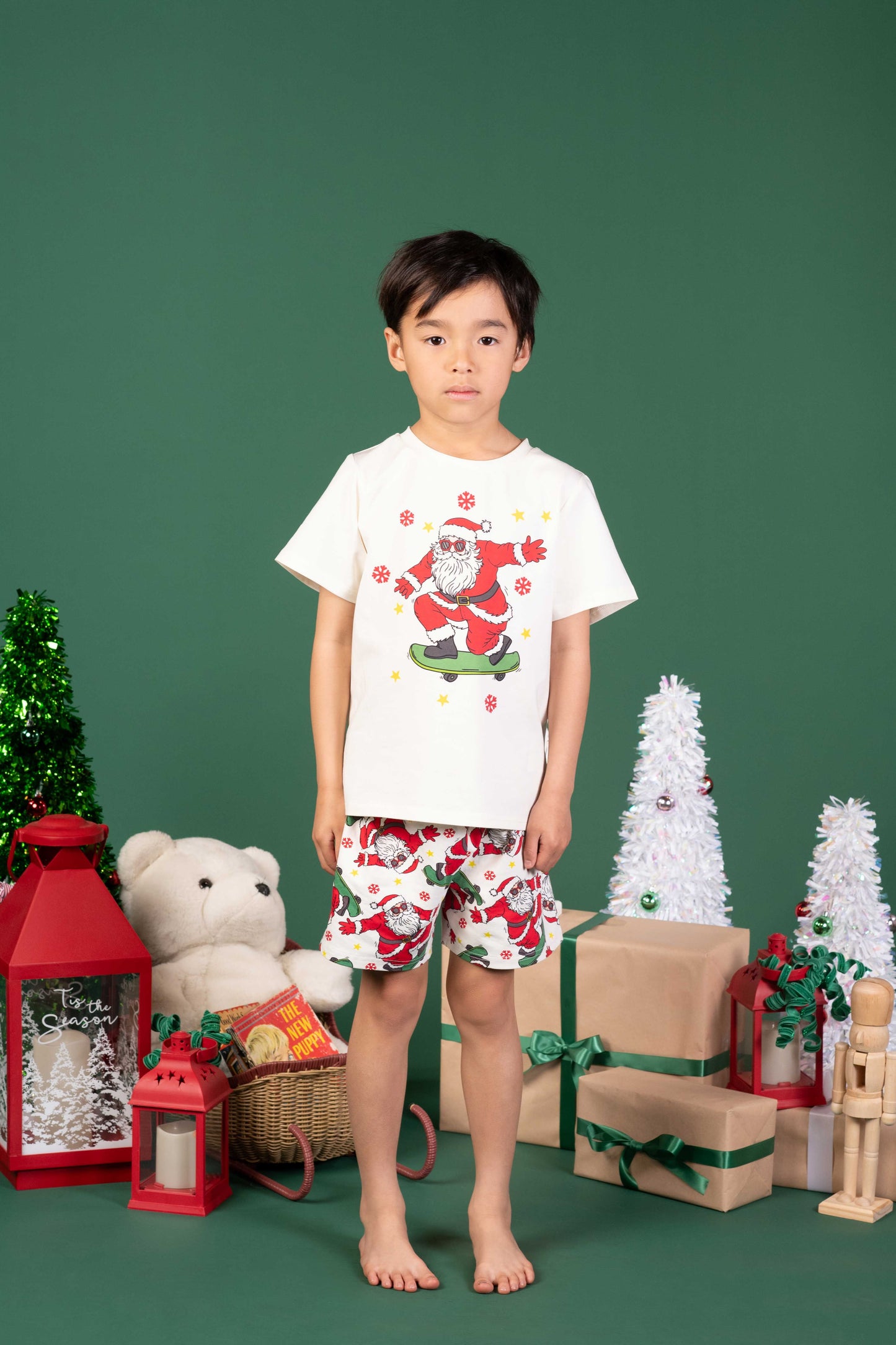 Rock Your Baby Santa Skate PJ Set