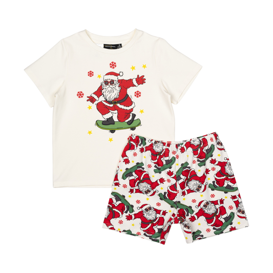 Rock Your Baby Santa Skate PJ Set