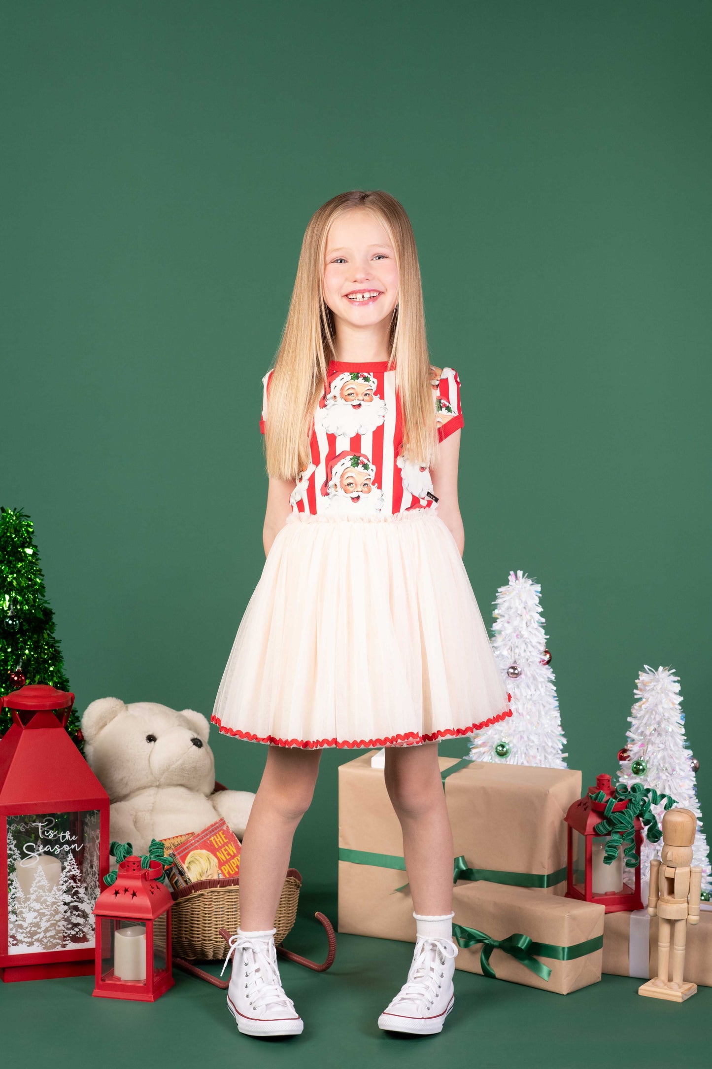 Rock Your Baby Santa Stripe Circus Dress