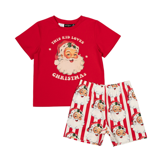 Rock Your Baby Santa Stripe PJ Set