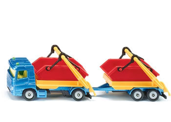 SIKU Truck with Skip & Trailer