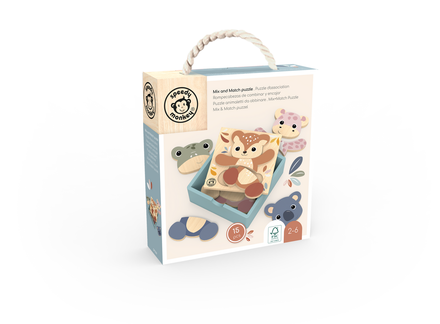 Speedy Monkey Wooden Puzzle Mix and Match Puzzle
