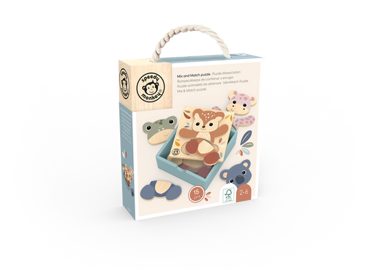Speedy Monkey Wooden Puzzle Mix and Match Puzzle