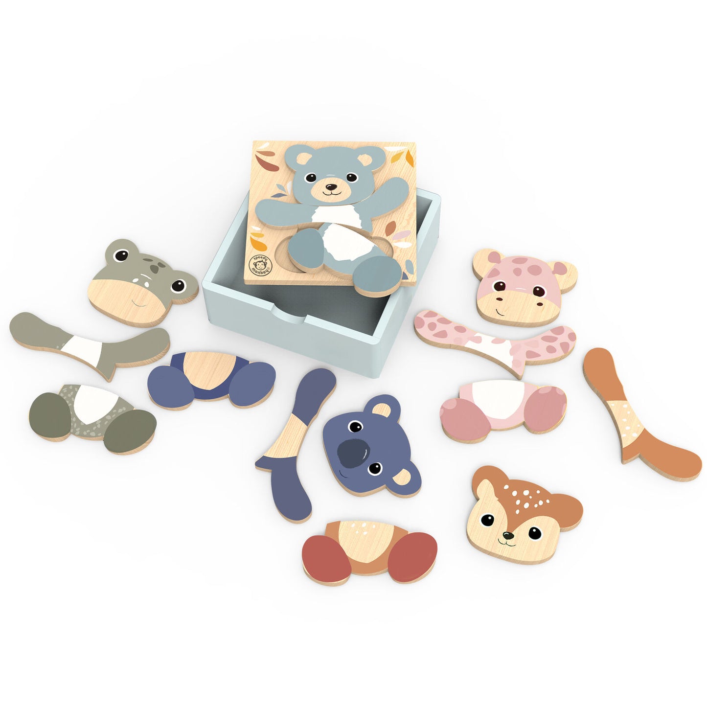 Speedy Monkey Wooden Puzzle Mix and Match Puzzle