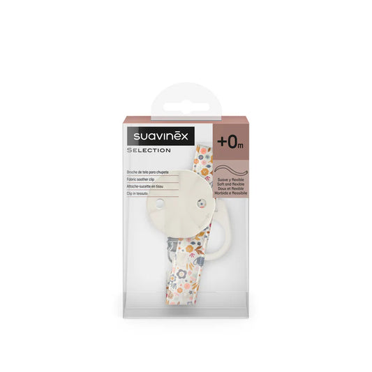 Suavinex Wonderland Soother Clip with Ribbon Beige Liberty