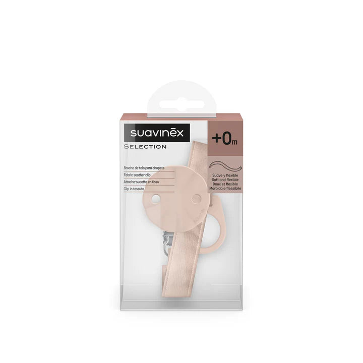 Suavinex Wonderland Soother Clip with Ribbon Pink