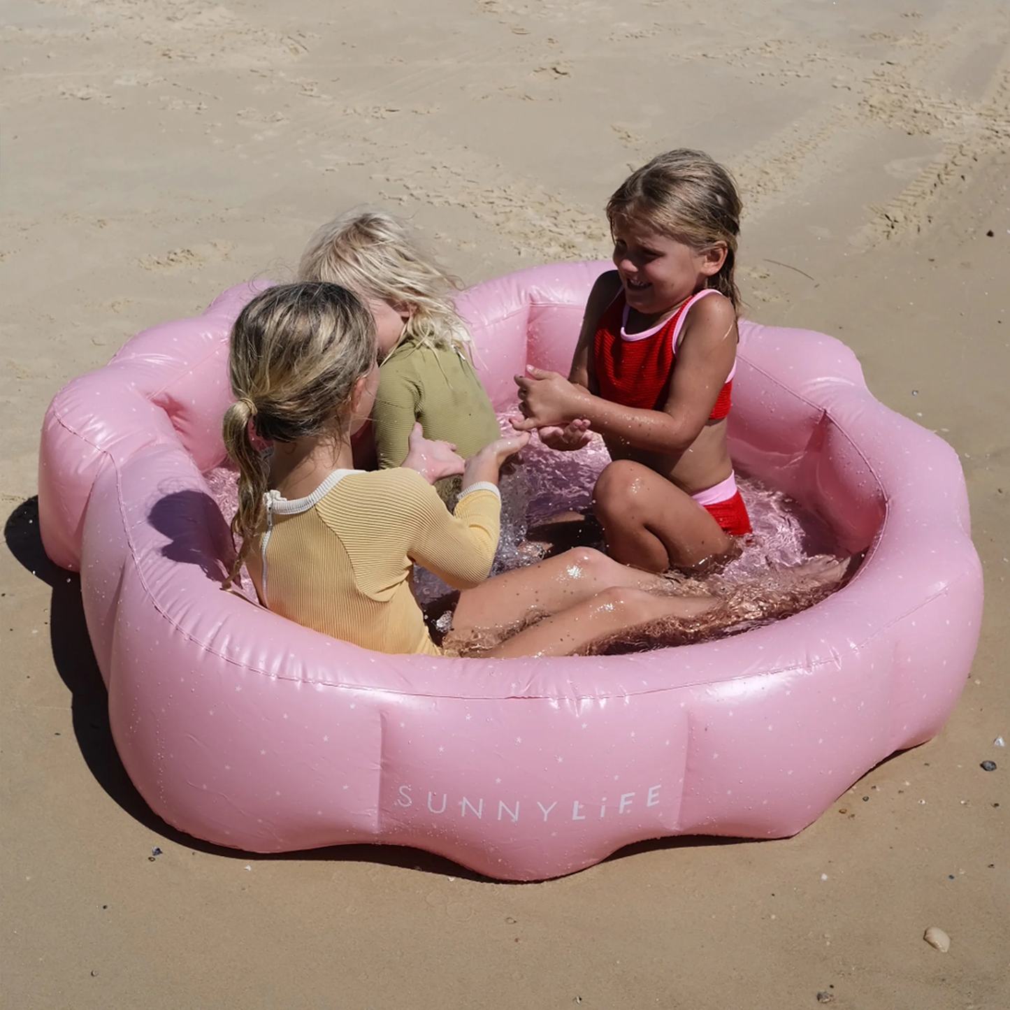 SUNNYLiFE Inflatable Backyard Pool Ocean Treasure Rose