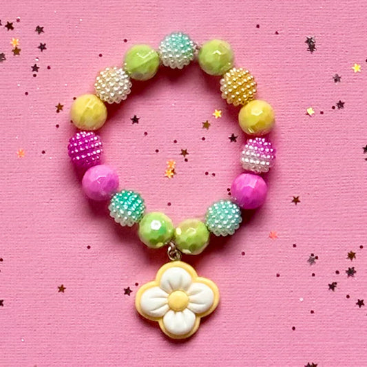 Sweet As Sugar Beaded Bracelet Flower