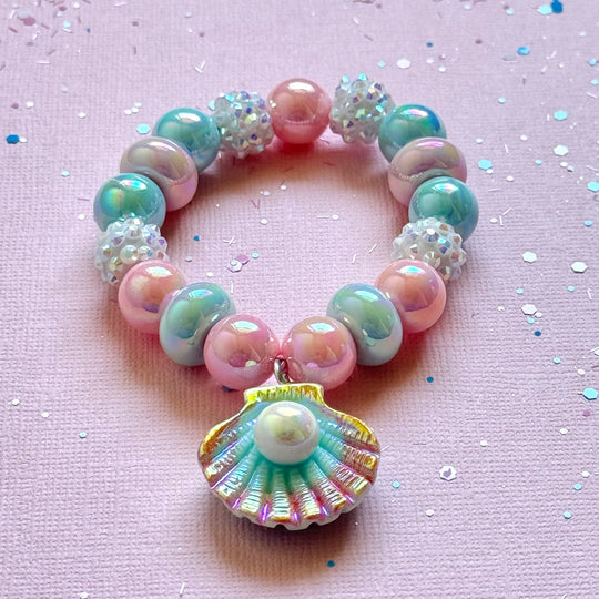 Sweet As Sugar Beaded Bracelet Seashell