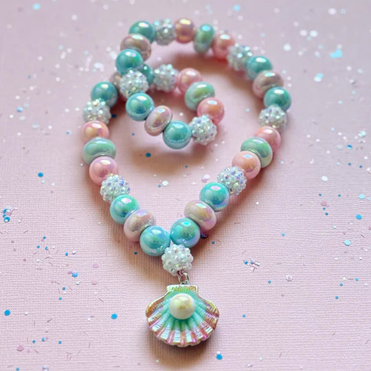 Sweet As Sugar Beaded Necklace Seashell