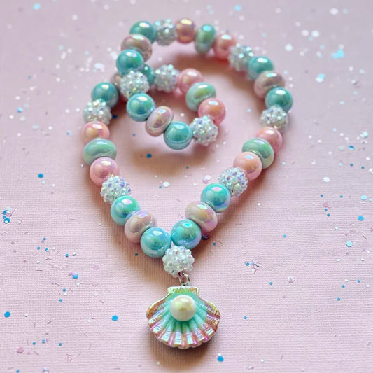Sweet As Sugar Beaded Necklace Seashell
