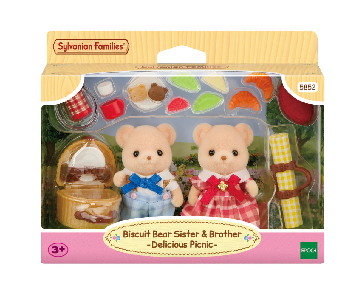 Sylvanian Families Biscuit Bear Sister & Brother Delicious Picnic