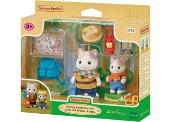 Sylvanian Families Exciting Exploration Set - Latte Cat Brother & Baby