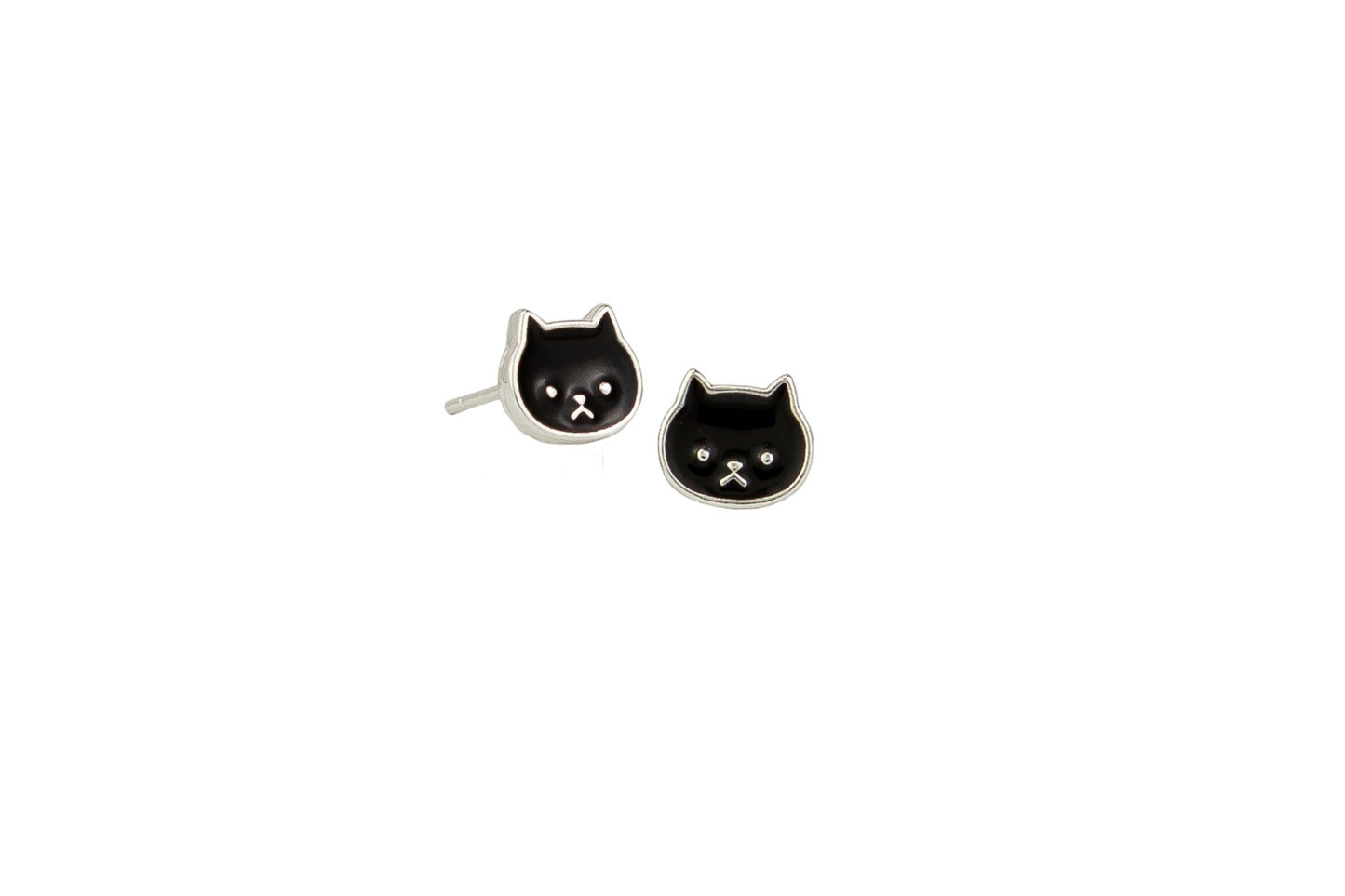 Tiger Tree Black Kitty Cat Earrings