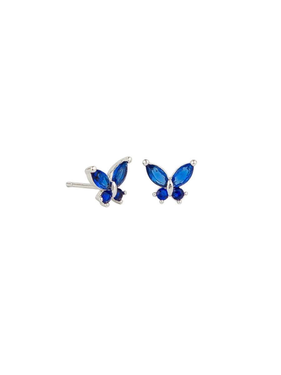 Tiger Tree Sapphire Blue Butterfly Earrings