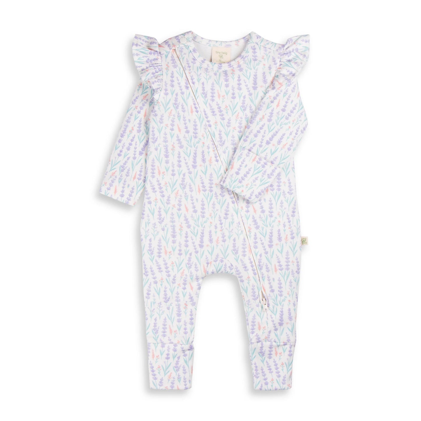 Tiny Twig Long Sleeve Zip Suit Lavender Fields
