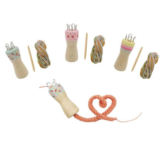 toyslink wooden knitting doll toy