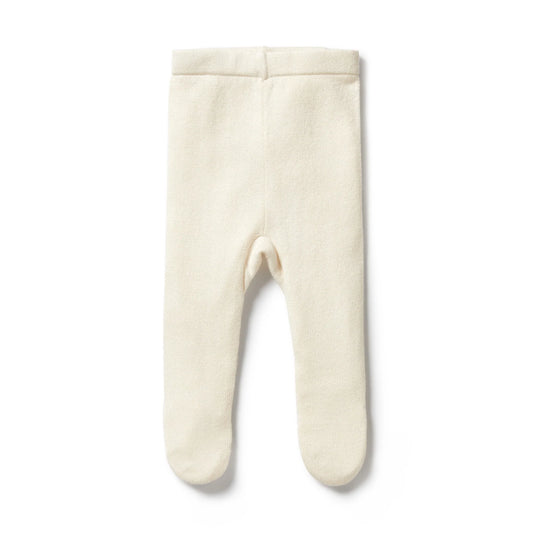 Wilson & Frenchy Knitted Leggings with Feet Ecru