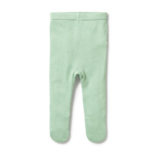 Wilson & Frenchy Knitted Leggings with Feet Mint Green