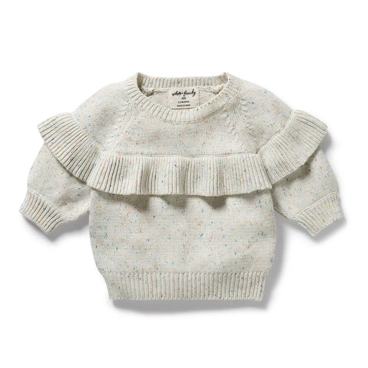 Wilson & Frenchy Organic Knitted Ruffle Jumper Hundreds and Thousands