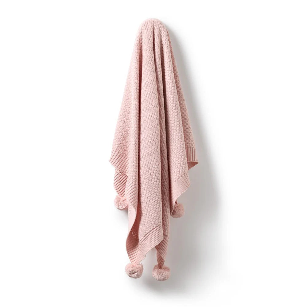 Wilson & Frenchy Marshmellow Pink Organic Knitted Blanket