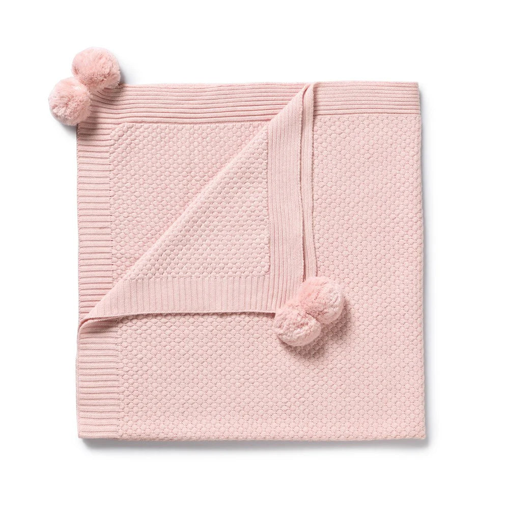 Wilson & Frenchy Marshmellow Pink Organic Knitted Blanket