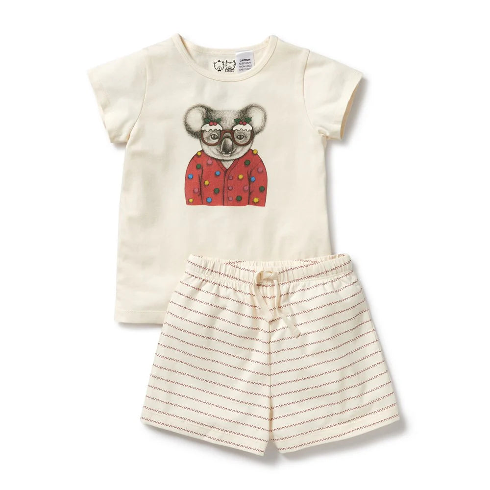 Wilson & Frenchy Organic Cotton Christmas Pajama Set Koala