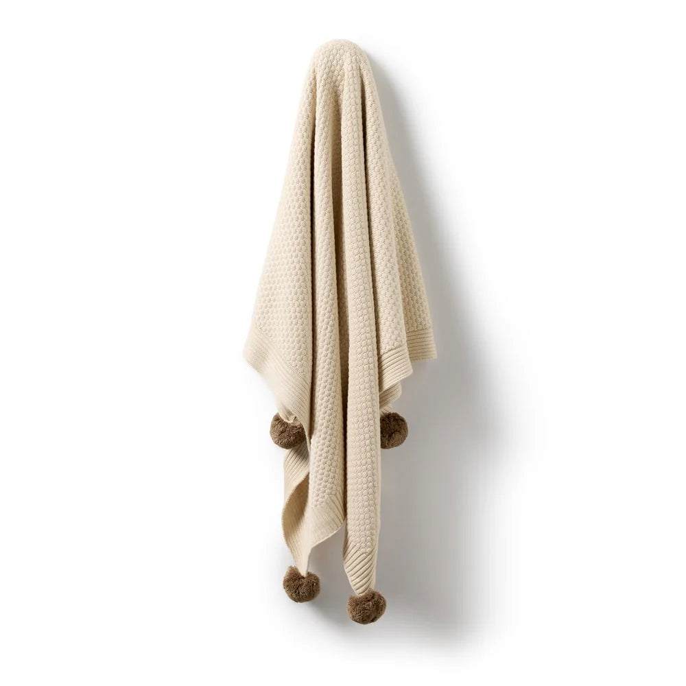 Wilson & Frenchy Organic Knitted Blanket Bubble Cream
