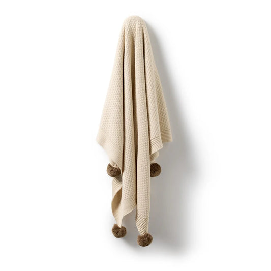 Wilson & Frenchy Organic Knitted Blanket Bubble Cream
