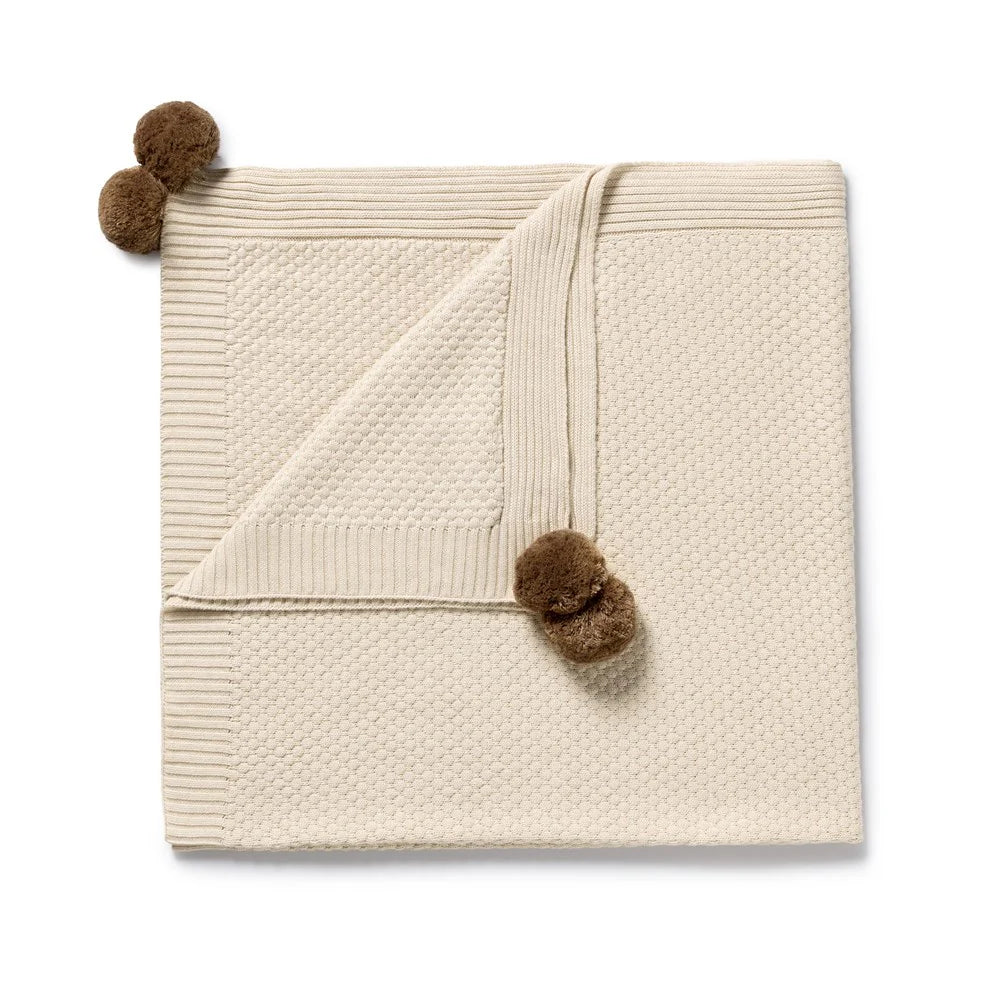 Wilson & Frenchy Organic Knitted Blanket Bubble Cream