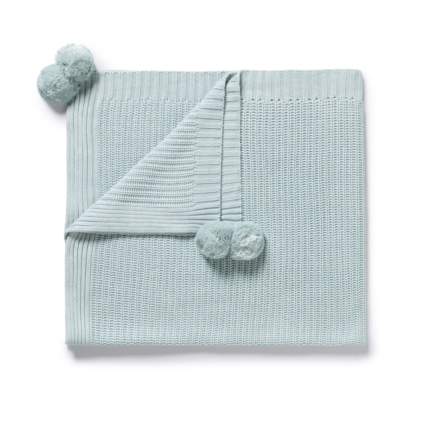Wilson & Frenchy Organic Knitted Blanket Cloud Blue