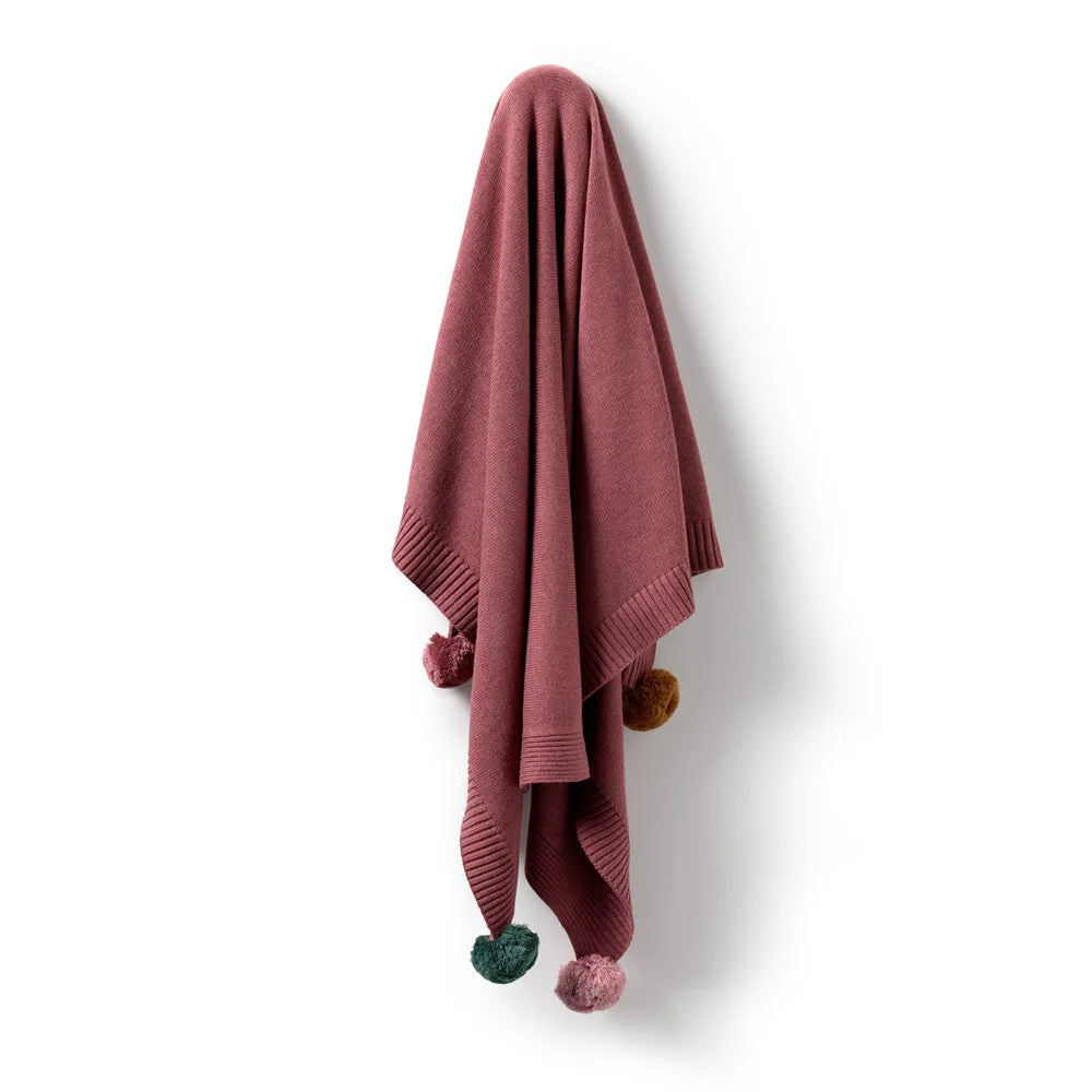 Wilson & Frenchy Organic Knitted Blanket Rhubarb