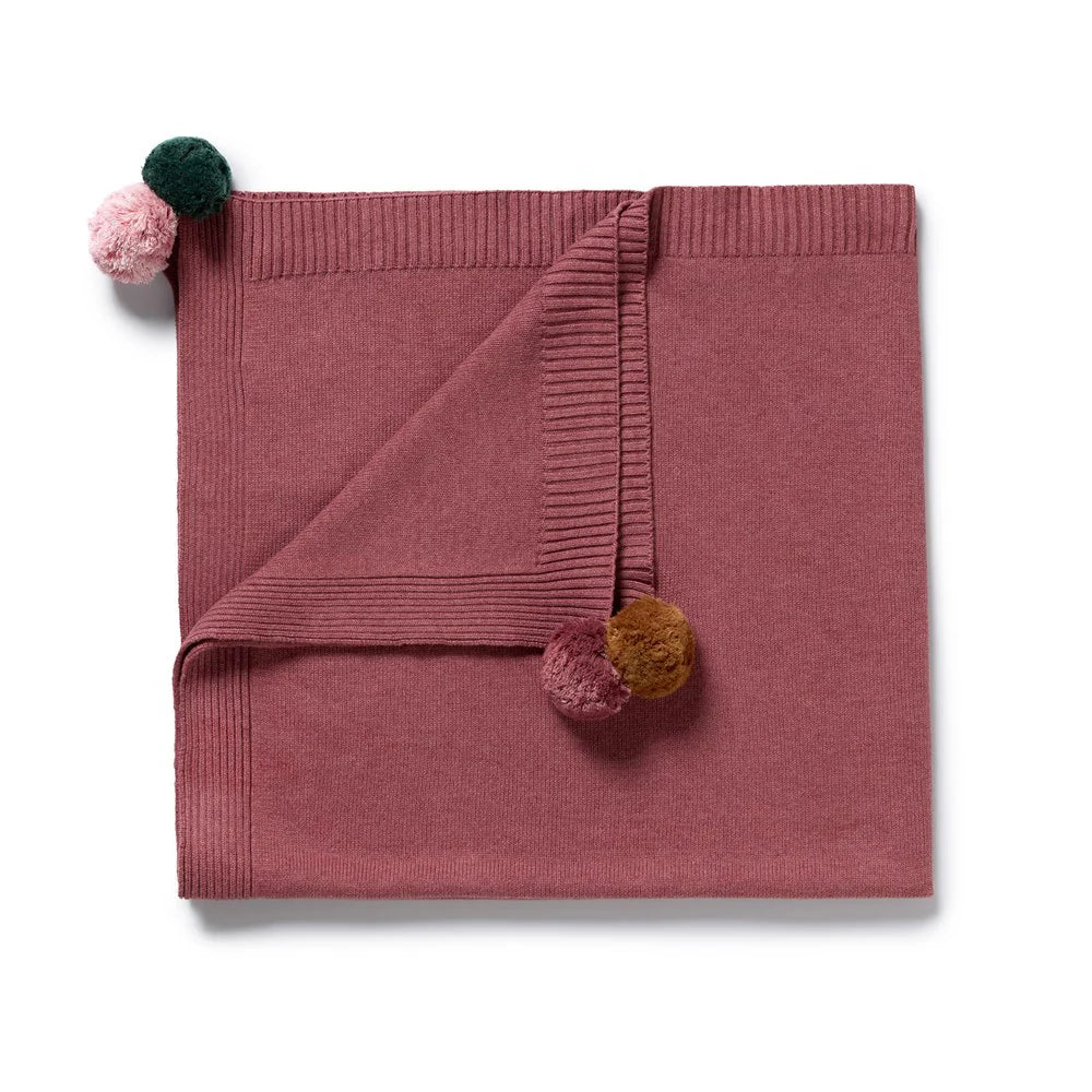 Wilson & Frenchy Organic Knitted Blanket Rhubarb