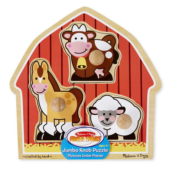 Melissa & Doug Giant Wooden Knob Puzzle Farm