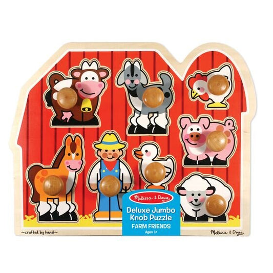 Melissa & Doug Large Wooden Knob Farm Knob Puzzle