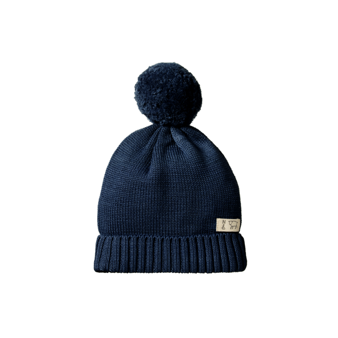 Nature Baby Alpine Pom Pom Beanie Navy