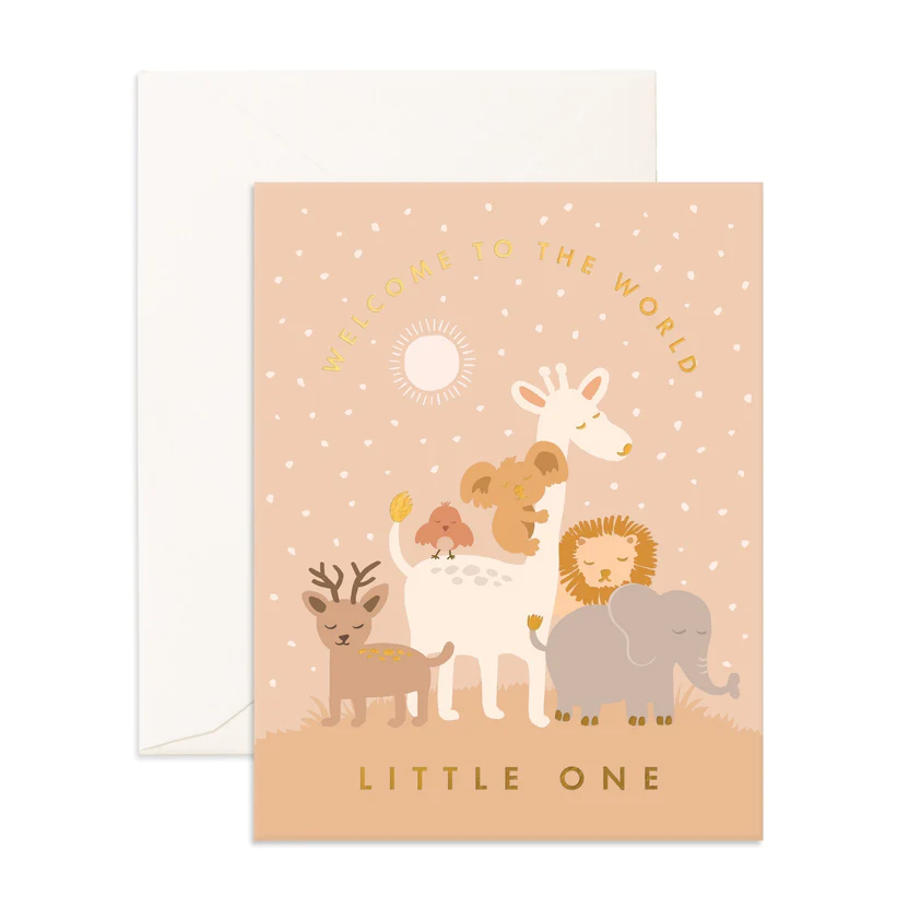 Fox & Fallow Baby Card Welcome Little One Summer