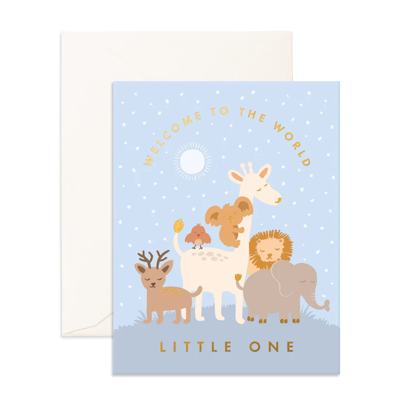 Fox & Fallow Baby Card Welcome Little One Winter