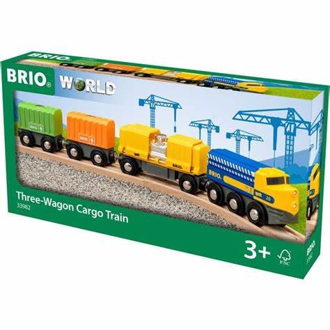 BRIO Three-Wagon Cargo Train 7pc
