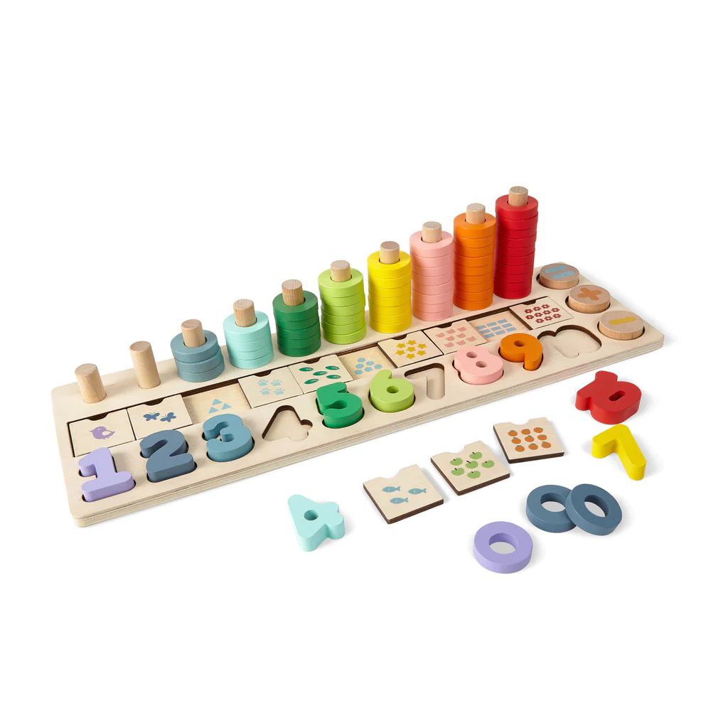 Bubble Wooden Numbers and Block Counting Set