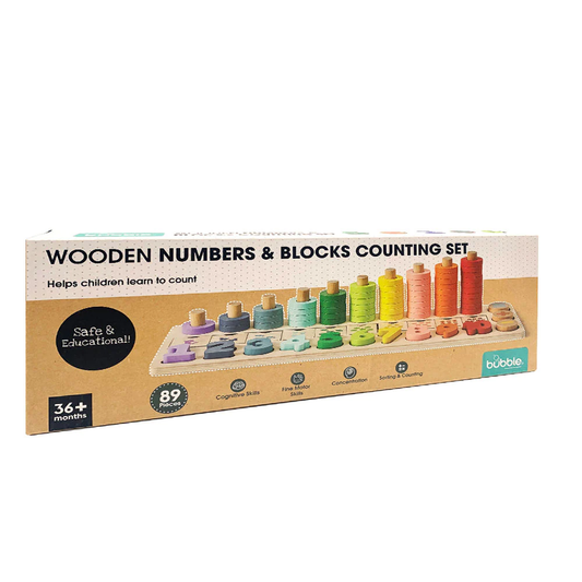 Bubble Wooden Numbers and Block Counting Set