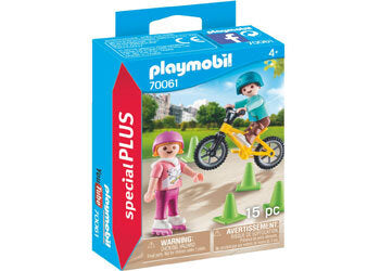 PlayMobil Children with Skates and Bike