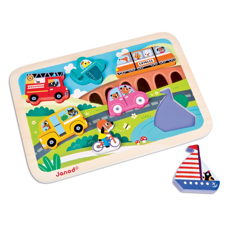 Janod Vehicles Chunky Wooden Puzzle