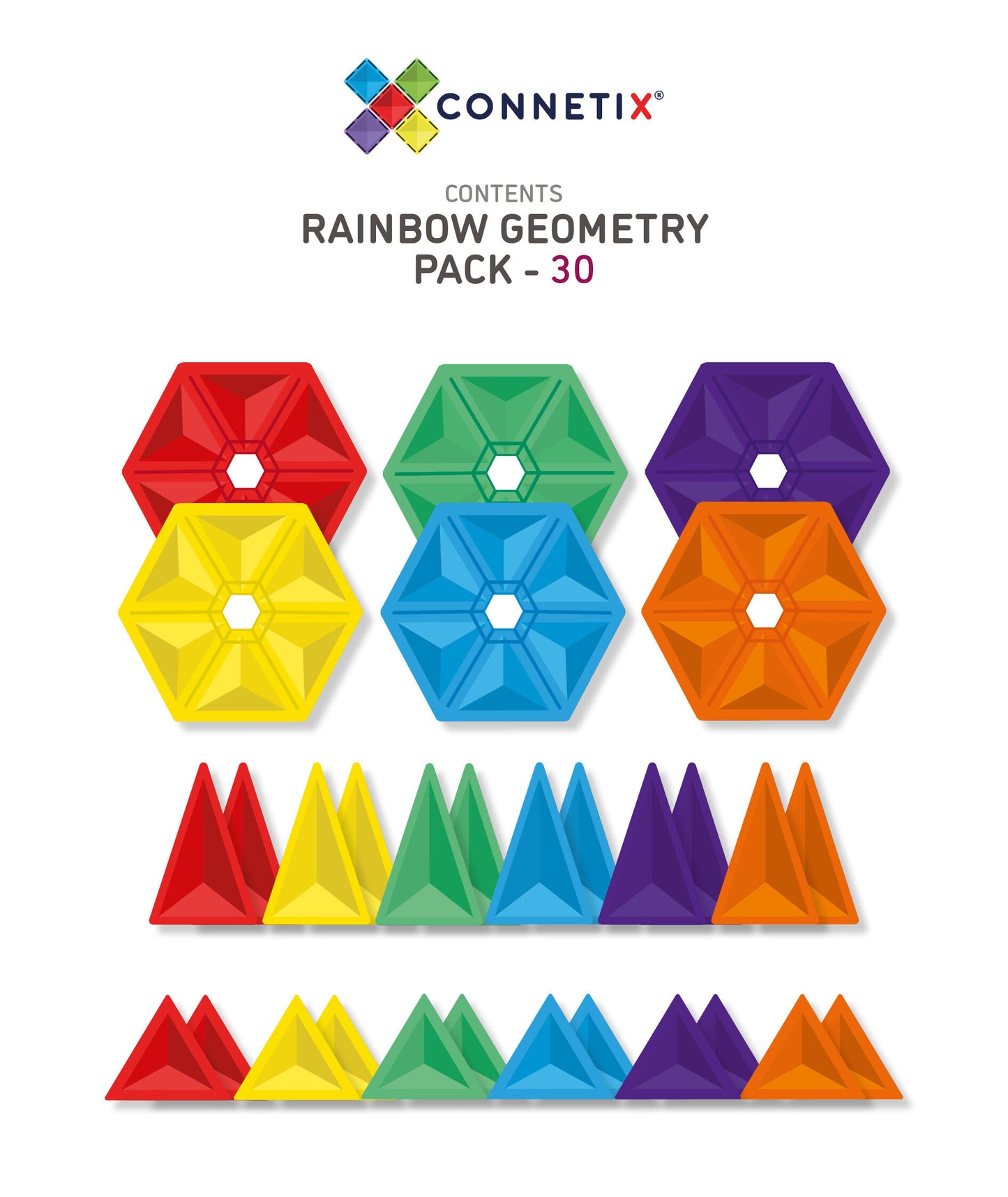 Connetix Magnetic Tiles Geometry 30pc