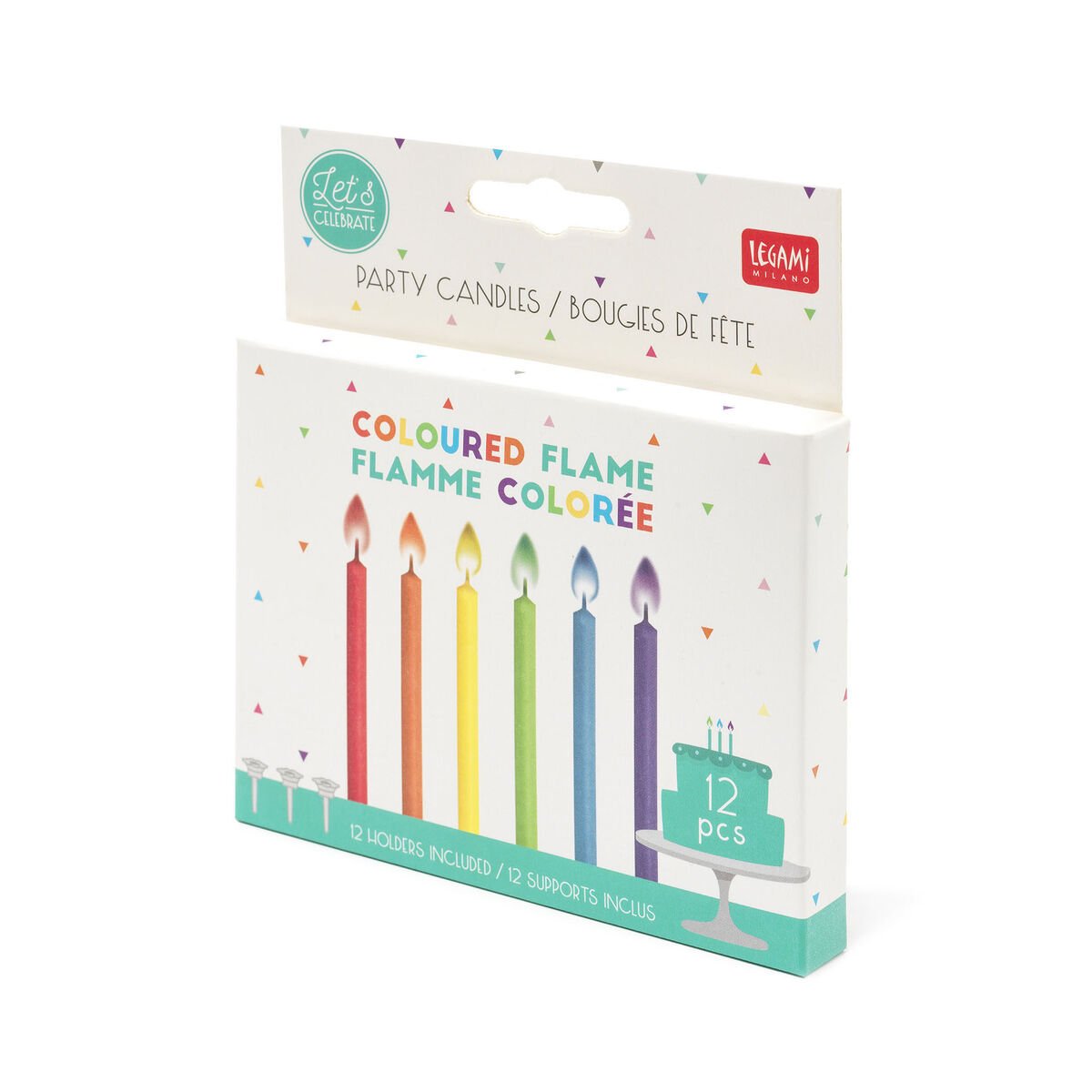 Legami Coloured Flame Candles 12pk