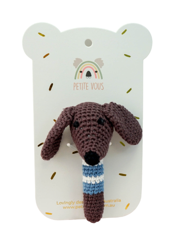 Petite Vous Crochet Hand Rattle Dachshund