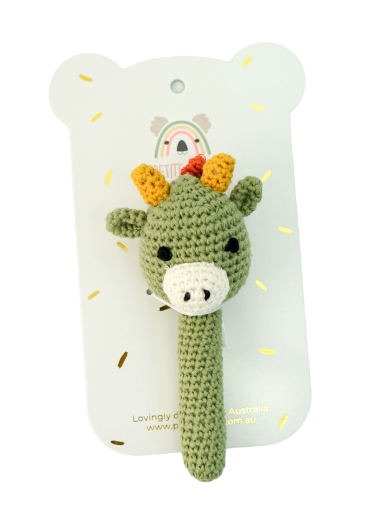 Petite Vous Crochet Hand Rattle Dinosaur