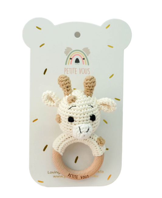 Petite Vous Crochet Ring Rattle Giraffe