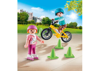 PlayMobil Children with Skates and Bike